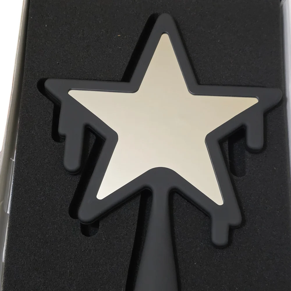 NEW Jeffree Star Black Soft Touch Mirror with Orange Star Design